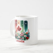 Mug Fête du Canada florale | Joli drapeau canadien (Devant gauche)