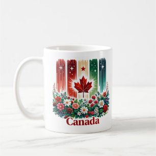 Mug Fête du Canada florale Joli drapeau canadien