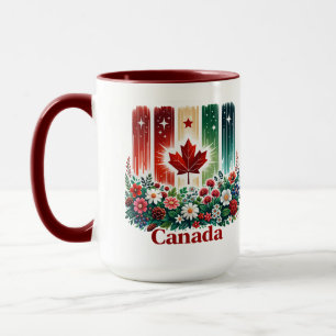 Mug Fête du Canada florale Mignon Canadien