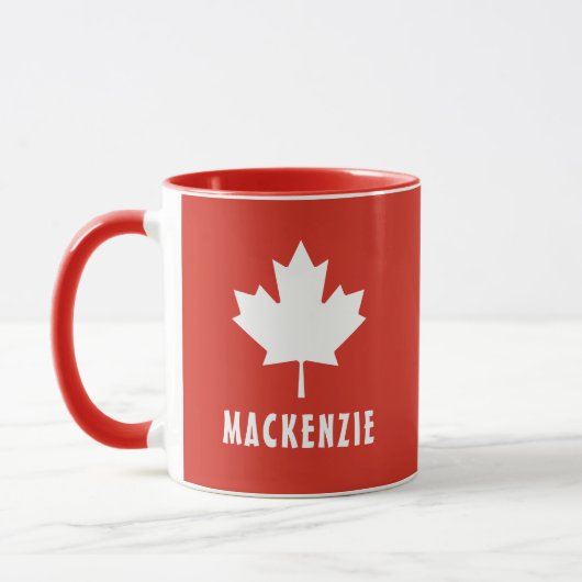 Mug Fête du Canada Rouge Blanc Canadien Drapeau Maple  (Gauche)