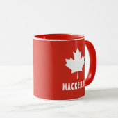 Mug Fête du Canada Rouge Blanc Canadien Drapeau Maple  (Devant droit)