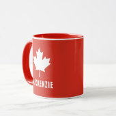 Mug Fête du Canada Rouge Blanc Canadien Drapeau Maple  (Devant gauche)