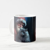 Mug Fête du Père Noël du chat bleu russe (Devant gauche)