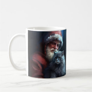 Mug Fête du Père Noël du chat bleu russe