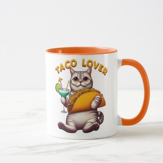 Mug Fête Féline avec Taco et Boisson (Droite)