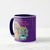 Mug Fête Fiesta Fleurir violet royal (Devant gauche)