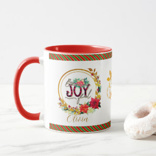 Mug Fête Florale et Noël à Carreaux Joyeux