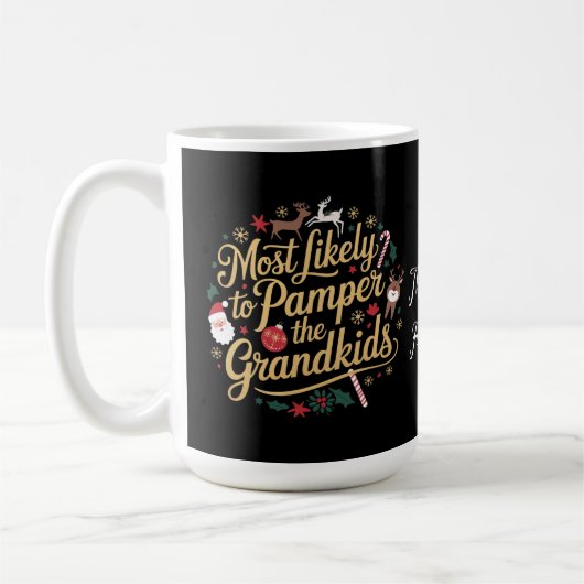Mug Fête Gâtez les Petits-Enfants Graphique de Vacance (Gauche)