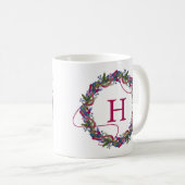 Mug Fête initiale de la couronne de Noël lunatique (Devant droit)