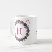 Mug Fête initiale de la couronne de Noël lunatique (Devant gauche)