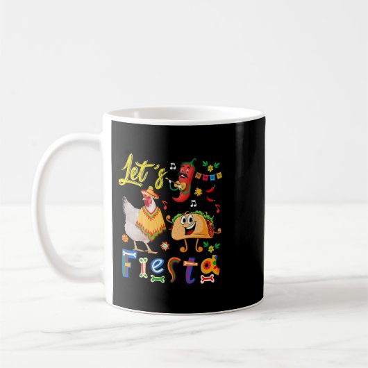 Mug fête mexicaine poulet avec sombrero taco chili péc (Gauche)
