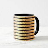 Mug fête Noël classe noir et doré rayures (Devant droit)