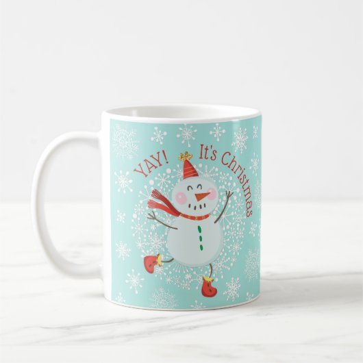 Mug Fête Noël Snowman Snowflakes (Gauche)