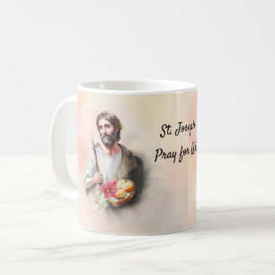 Mug Fête Saint-Joseph Priez pour nous Aquarelle
