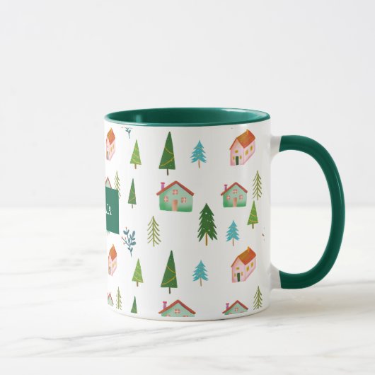 Mug Fête saison vacances ville verte Nom (Droite)