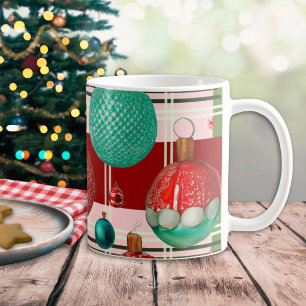Mug Fête traditionnelle à carreaux rouges et verts
