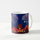 Mug Fête vintage de Noël Joyeux Personnalisée (Devant droit)