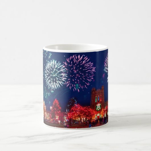 Mug Fête vintage de Noël Joyeux Personnalisée (Centre)