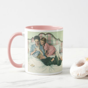 Mug Fête vintage des mères, enfants Lire les cartes da