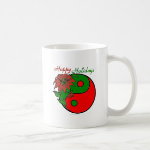 Mug Fête Yin Yang Poinsettia Vert Rouge