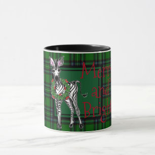 Mug Fête Zebra Holly couronne   vert plaid M