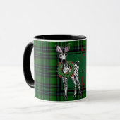 Mug Fête Zebra Holly couronne | vert plaid M (Devant gauche)