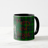 Mug Fête Zebra Holly couronne | vert plaid M (Devant droit)