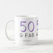 Mug Fêter 50 ans : soirée Purple 50 et fabuleuse moder (Gauche)
