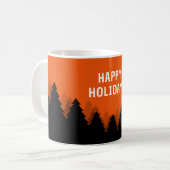 Mug Fêtes de fin d'année avec forêt rouge et arbre (Devant gauche)