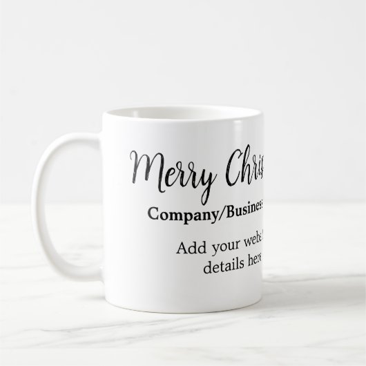 Mug Fêtes de Noël ajouter logo entreprise nom q r code (Gauche)