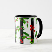 Mug Fêtes de Noël Aquarelle Holly Floral (Devant droit)