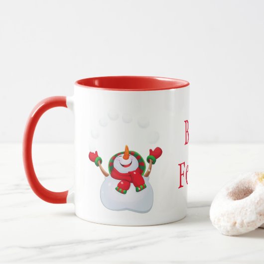 Mug Fêtes de Noël de Mug-Snowman-Boas (Avec donut)