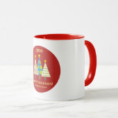 Mug Fêtes de Noël d'entreprise rouges (Devant droit)