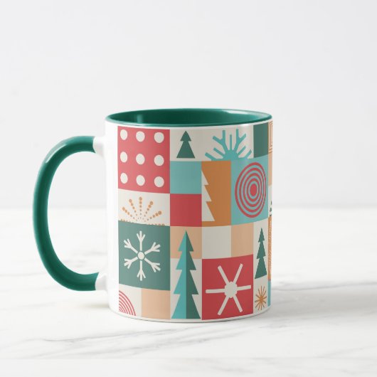 Mug Fêtes de Noël Géométriques modernes (Gauche)