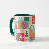 Mug Fêtes de Noël Géométriques modernes (Devant gauche)