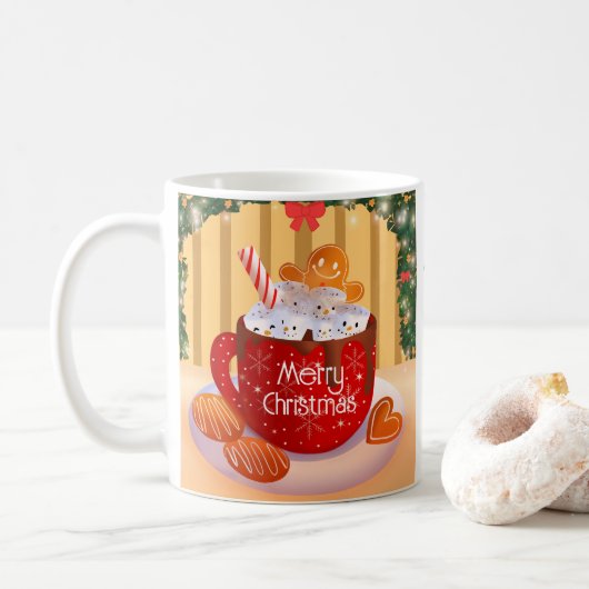 Mug Fêtes de Noël Hot Chocolat sur mesure (Avec donut)
