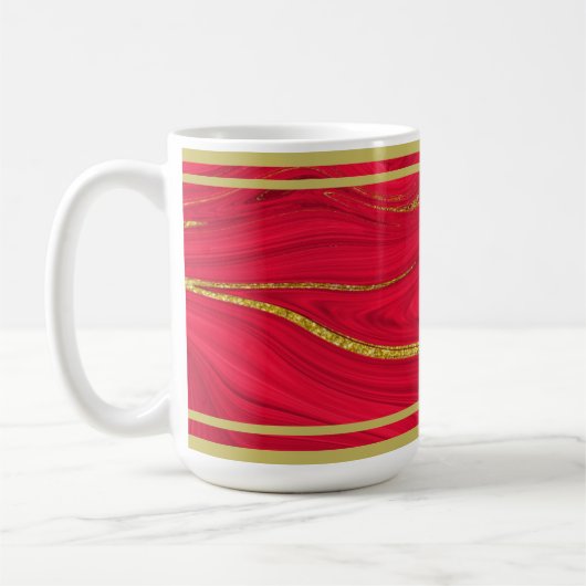 Mug Fêtes de Noël : Rouge & Or (Gauche)