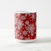 Mug fêtes Noël rouge flocons motif (Centre)