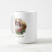 Mug Fêteux Petit Chin Japonais Rouge & Blanc (Devant gauche)