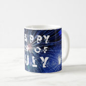 Mug Feu d'artifice 4 juillet Fête de l'Indépendance bl (Devant droit)