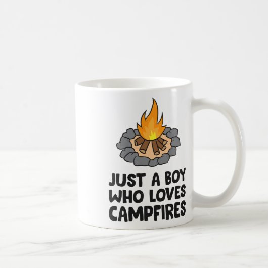 Mug Feu de camp de camping Juste un garçon qui aime le (Droite)