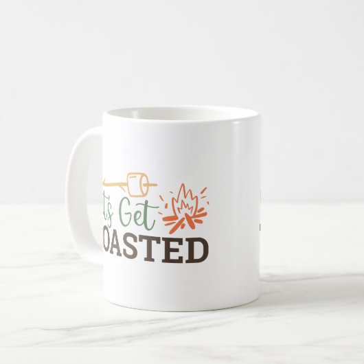 Mug Feu de camp grillé Camping amusant (Devant gauche)