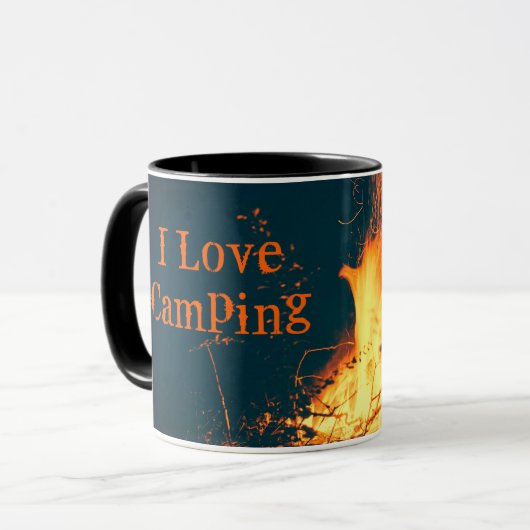 Mug Feu de camp personnalisé Amour Camping (Devant gauche)