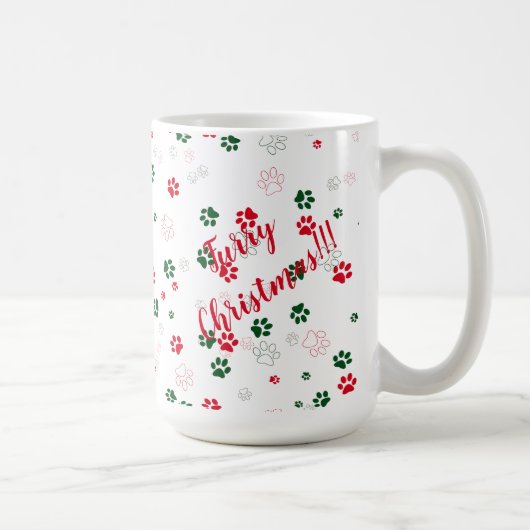 Mug Feu de Noël de chien Paw (Droite)