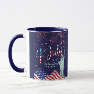Mug Feu D'Oeuvre Le 4 Juillet Avec La Statue De Libert