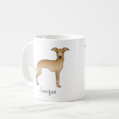 Mug Feu Italien Greyhound Cute Dessin Chien Avec Le No (Devant gauche)