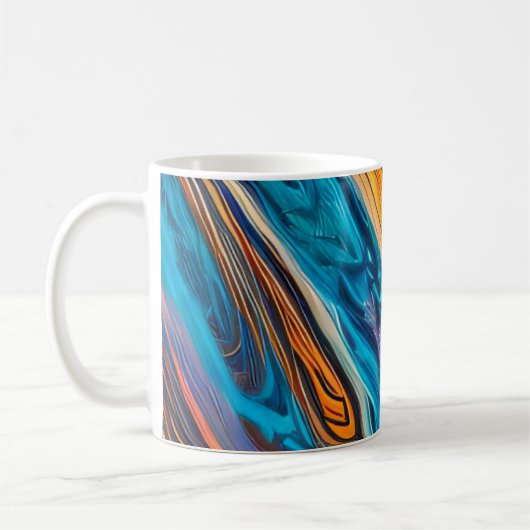 Mug Feu océanique électrique abstrait (Gauche)