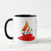 Mug Feu ou flamme et coeur avec citation Pentecôte (Gauche)