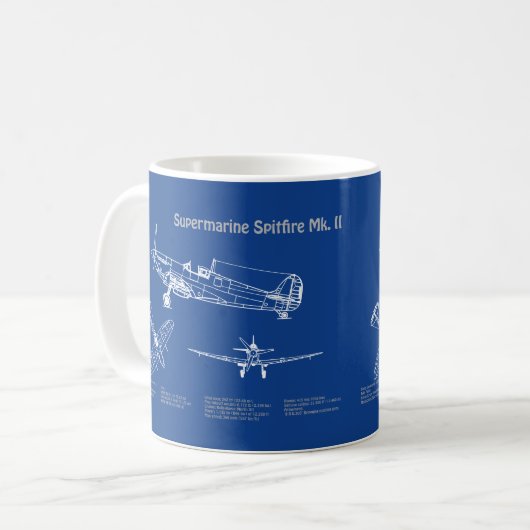 Mug Feu Spitfire Supermarine - Plan directeur de l'avi (Devant gauche)