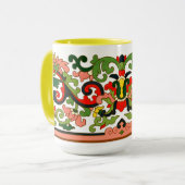 Mug Feuillage à défilement chinois vintage (Devant gauche)